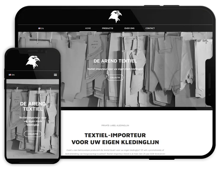 arend textiel website laten maken