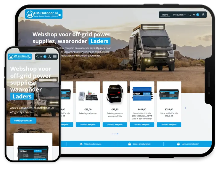 gm outdoor webshop voor off grid power supplies