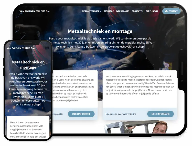 van zwienen en lems website google page experience